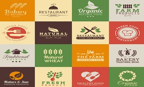 16 restaurant logo design vector